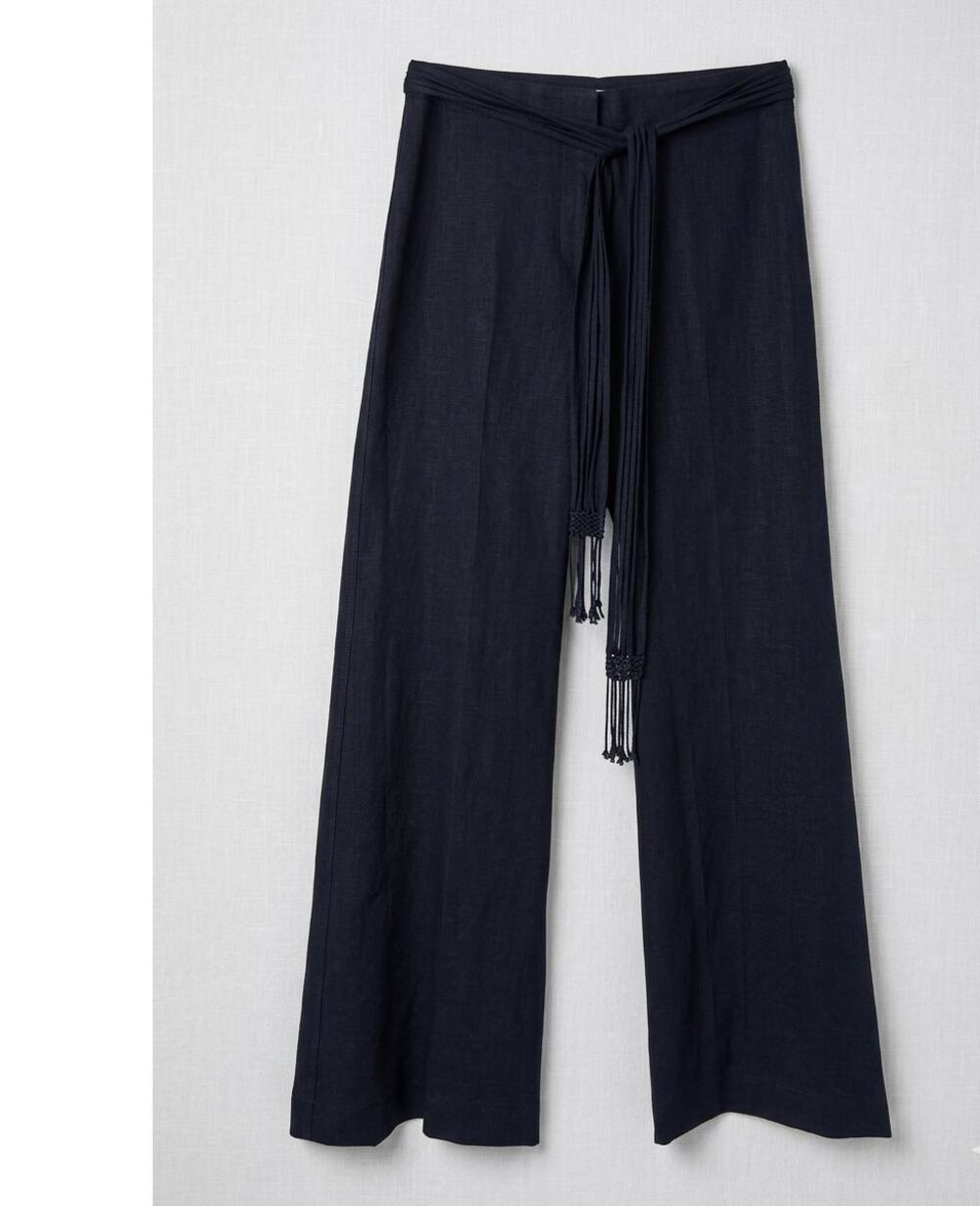 Forever 21 Y2K Black Wide Leg Pants Beaded Fringe Boho Flare Medium New